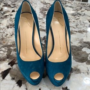 Giuseppe zanotti heels 5 inch heel suede